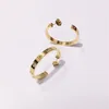 2023 Titanium Steel Gold Hoop Stud arring for Woman الرائعة الأزياء البسيطة C Diamond Ring Lady Orrings Jewelry Gift2388