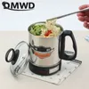 DMWD MultiCoker كهربائي مقلاة محمولة كوب تسخين من الفولاذ المقاوم للصدأ المعكرونة الحليب حساء العصي