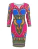 ملابس عرقية الفساتين الأفريقية للنساء Cosplay Costume Fashion v-Necki Dashiki طباعة للسيدات القبليات ملابس غير رسمية مثيرة فستان رداء حفلة