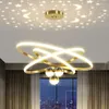 シャンデリアモダンリング天井シャンデリアスターラリースカイ調整可能な屋内照明リビングルームダイニングのための高輝度