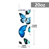 Water Bottles Butterfly Tumbler With Lid And Straw 20 Oz Insulated Blue Skinny For Women Bottle Travel Mug Wine Cups