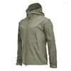 Men's Jackets Outdoor Camouflage Cotton Lining Jacket Solid Hooded Zipper Pockets Loose Sports Windproof Waterproof Ventilate Warm Coat