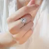 Bague de promesse de diamant de laboratoire taille émeraude 2ct, ensembles de bagues de fiançailles en argent sterling 925 pour femmes, bijoux de fête de mariée281r