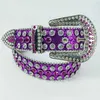 Ceinture de styliste pour hommes et femmes, nouvelle taille brillante, enchantement violet, 55%