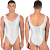 Roupa de banho feminina terno de natação para homens uma peça alta corte sem mangas collant bodysuit brilhante sem costas maiô esportes yoga fitness