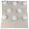 Blankets Warm Wool Swaddling Blanket Born Baby Travel Sleeping Bedding Swaddles Wrap Birth Gift With 8 13 Cm Real Fur Pompoms