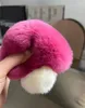 Sleutelhangers Paddestoel Schattig Fluffy Echt Rex Haarbal Pompom Sleutelhanger Handtas Hanger Autosleutelring