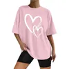 Mulheres camisetas Mulheres Casual Impressão Mangas Curtas V Pescoço Camisa Solta Blusa Tops Senhoras Treino para com pequeno