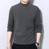 Мужские футболки, двусторонняя плюшевая футболка с длинными рукавами и высоким воротником, базовая рубашка на весну и осень, однотонный матовый топ