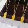 Pendants YUNLI Real 24K Pure 999 Gold Pendant Necklace Luxury Bricks Design For Women Fine Jewelry Gift