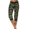 Pantalon actif femmes Camouflage Yoga minceur Sports d'intérieur pantacourt exercice respirant cordon Leggings Orange S