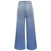 Модные расклешенные джинсы 2023, новые отбеленные широкие джинсы, уличная одежда, женские джинсовые брюки, потертые синие длинные брюки