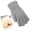 Cycling Gloves Women's Winter Warm Screen Womens Thermal Cable Knit Wool Fleece Lined Glove Mittens For Women Cold Weather Heated