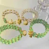 Bracciale antico anno di filo Braccialetti con perline La catena a mano femminile in stile coreano con giada dello zodiaco cinese