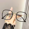 Sunglasses Square Oversized Green Eyeglasses Frame Women Designer Anti Blue Light Computer Glasses Finished Myopia