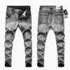 Mäns jeans grå 2024 Spring Classic Style Business Casual Stretch Denim Trousers Sleek Regular Fit Youth Slim