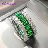 Elsieunee 100% 925 Sterling Silver Created Moissanite Emerald Gemstone Ring for Women Anniversary Cocktail Party Fine Jewelry 2103268e