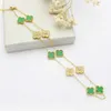 Designer sieraden luxe VCF mode -accessoires tien bloemen hanger ketting lucky vier blad gras 10 bloem kraagketting fritillaria ketting agaat 2O64