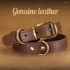 Dog Collars Shepherd German Training Brown Real Leather For Durable Medium Adjustable Hunting Large S Collar