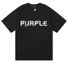 Fashion summer T shirt Men Women Inset Crewneck Collar Regular Fit print tops Purple Brand tees US S-XL more color