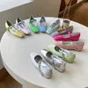 Scarpe eleganti Décolleté estivi 2023 Stile coreano Arcobaleno Pinkycolor Punta quadrata TACCO basso Design Ladies Party Mary Jane