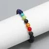 Strand Trendy 8mm Nero Roccia Vulcanica Colorata Per Uomo Semplice Bracciale Elastico Casuale Regalo Maschile