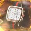 Klassische Atmosphäre, Schweizer Uhren, jährliche Explosionen, High-End-Quarzwerk, luxuriöse Uhr mit großem Zifferblatt, Kalender, Herren-Armbanduhr mit Lederarmband und Kette, Geschenke