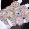 Hip hop totalmente gelado fora diamante relógio de moda marca para homens jóias de luxo feminino moda jóias hip hop moissanite relógio