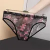 Underpants Sexy Men Transparent Underwear Briefs See Through Solid Color/floral Mesh U Convex Male Panties Plus Size XL-XXXL