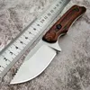 15017 Hidden Canyon Hunter Wood Handle Fixed Blade Knife Full Tang Hunting With Leather Mantel