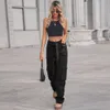 Streetwear Washed Denim Multi-pocket Overalls Trousers 2023 Women Cargo Pants Casual Straight Leg Jeans Workwear