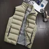 Vestes pour hommes Gilet Porter Veste Automne Hiver Tendance Slim Beau Gilet Chaud Vers Le Bas Coton Soild Couleur Sans Manches Homme