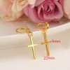 EXKLUSIV SPECIAL DESIGN CHRISTIAN VOGUE WOMENS TRUE REAL 14K SOLID FINE GUL GULD GF Crucifix Cross Timeless Charm Earrings292i