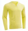 Mäns T-skjortor Sports T-shirt Män 2023 Spring och Autumn Fashion Versatile Solid Elastic Long Sleeve V-Neck Pullover Losk Tops of Man