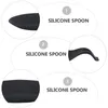 Ensembles de vaisselle 2 PCS SPOON RESTING POST PODER HAUTER USENSILS NOIRS USENSILS SILICONE Rangement Rack Rester à haute température