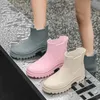 Rubber Boot for Women's Rain Shoes Waterproof Work Garden Galoshes Fishing Rainboots Skateboard Ankle Kitchen Shoes Footwear 231229