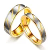 Anillos de racimo Compromiso Promesa Amantes Boho Anillo de pareja de acero inoxidable para mujeres Hombres Boda Diseño simple Joyería de oro Gift221c