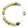 SN1258 Novo Design Pulseira Howlite Amarelo de Alta Qualidade Fosco Cristal Transparente Pulseira Buda Yoga Mala Contas Jewelry258N