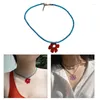 Choker Retro Braided Nylon Rope Flower Necklace Female Hip-hop Cold Wind Neck Chain