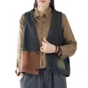 Gilet YASUGUOJI Donne di Stile Vintage Gilet di Jeans 2022 Nuova Estate Plus Size Tuta Sportiva Senza Maniche Color Blocked Femminile Jean Gilet