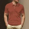 Polo's voor heren Effen kleur Gestreept poloshirt 3D-print Mannelijke korte mouw Tee Revers Knop Mode Sweatshirt Zomer Man Big Size Top