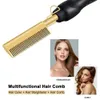 Straighteners Heating Comb Gold Hair Straightener Multifunctional 2 in 1 Electric Flat Irons Straightening Brush Hot Comb Wet and Dry Hair