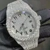 Handgemachte Pass Diamond Tester Moissanit Diamond Iced Out berühmte Uhr für Herren mechanische Modemarkenuhr