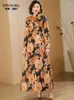 Casual Dresses Spring Autumn Jacquard Runway Long Dress Women Sleeve Evening Full Length Gorgeous Floral Vintage Slim Fit Robe