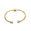 Bracelet en acier inoxydable 316L simplicité rétro zircon Xiao homme taille élasticité ouverture bracelets pour femme mode bijoux fins cadeau