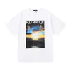 デザイナーTシャツパープルブランド高品質ファッションカジュアルルーズ通気夏夏の短袖バスケットボールロック送料無料メンズアンドレディースTシャツ