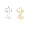 Charms 5pcs/Lot Stainless Steel Unalome Lotus Flower Wholesale Buddhism Amulet Pendants Accessory For Necklace Earrings Diy Make