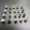 ボトル100pcs 8mmミニの空のガラスボールペンダントチャームバイアルはクリアグローブバブルクリスタルオーブを希望しますフリーキャップ