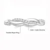 Anneaux de mariage EAMTI Femmes Bague d'éternité Ed Corde Cuivre Zircone Cubique Bague de Fiançailles Taille 5 à 11230l