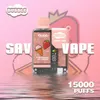 Entrepôt de l'UE Envoi d'origine Savage Vape Bubble Puff 15000 Cigarette E jetable 650mAh Batterie rechargeable 28 ml chariots préfabillés Vaper Disposables 5% 15K Puffes